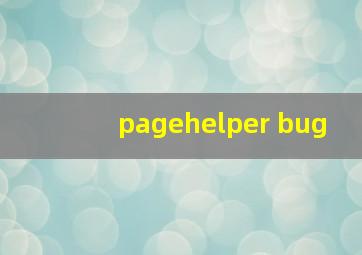 pagehelper bug